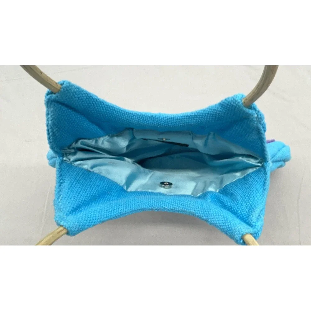 Rising Tide Purse Handbag Blue Cotton Snap Nepal Boho Whimsy Coastal‎ Beachy